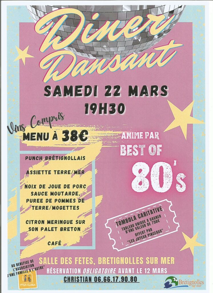 Soirée dansante mars 2025 Brétignolles sur mer